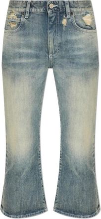Balenciaga Lace Flared Capri - Dames - Cropped Jeans - Blauw - W25 - Katoen - Jeans