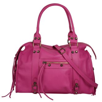 Forty Degrees Shopper FORTY, Damen, Gr. B/H/T: 38cm x 25cm x 14cm onesize, pink, Leder, leicht gl&auml;nzend, unifarben, Taschen Shopper, echt Leder, Made in Italy