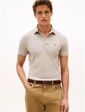 Tommy Hilfiger Mens Slim Fit Stretch Pique Polo - Beige - XXXL