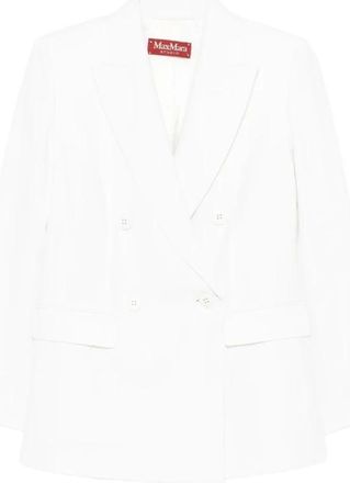 Max Mara Double-Breasted Jacket - Dames - Blazers - Wit - M - Jassen
