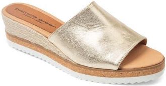 Patricia Green Cannes Sport Wedge Espadrille Sandal in Gold Leather at Nordstrom, Size 8