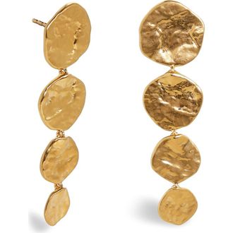 Monica Vinader Capri Disc Cocktail Drop Earrings in 18Ct Gold Vermeil at Nordstrom