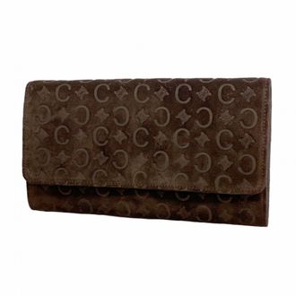 Celine Brown Suede Long Wallet (Bi-Fold) (Pre-Owned)