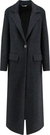 Hev&ograve; Jassen - Dames - Mantel - Grijs - S - Wol - Jassen