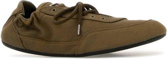 Prada Womens Army Green Canvas Collapse Sneakers Militare