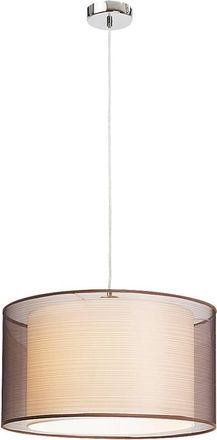 Rabalux Lampada A Sospensione Anastasia In Metallo Cromato Tessile / Marrone &Oslash;44,5cm H: 25cm
