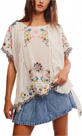 Free People Danielle Embroidered Top In White