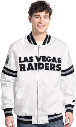 Starter Mens Starter White Las Vegas Raiders Scout Full-Snap Varsity Jacket at Nordstrom, Size Xx-Large