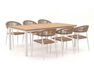 Manifesto Furniture Manifesto Belpasso/Linosa 240cm dining tuinset 7-delig stapelbaar