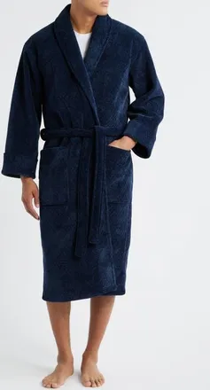 Daniel Buchler Mosaic Knit Robe in Dark Navy at Nordstrom, Size Medium