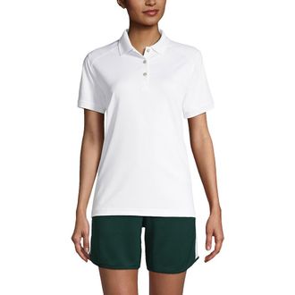 Lands End School Uniform Young Short Sleeve Rapid Dry Polo Shirt in White at Nordstrom, Size X-Large