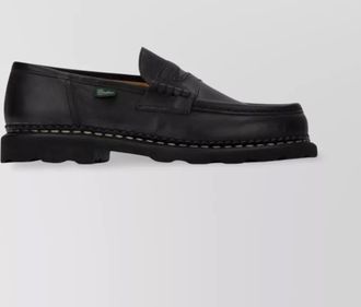 Paraboot stacked heel penny loafers