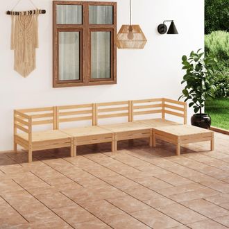 vidaXL Juego De Muebles De Jard&iacute;n 5 Piezas Madera Maciza Pino Vidaxl