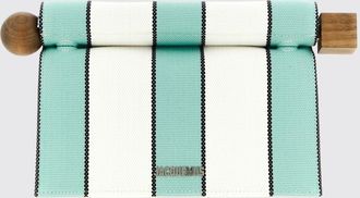 Jacquemus Clutch Rond Carr&eacute; in cotone a righe