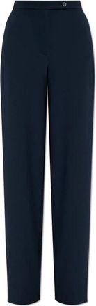 Emporio Armani Broeken, Dames, Blauw, S, Polyester, Wijde broek