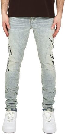 Purple Double Script Skinny Jeans in Light Indigo at Nordstrom, Size 31