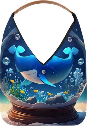 Generic Whale Crystal Ball Reusable Lightweight Grocery Bags - Foldable Into Compact Pouch, Washable & Sturdy, Multipurpose for Shopping and Travel