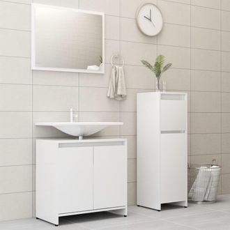 Berkfield Home 3 Piece Bathroom Furniture Set White Engineered Wood