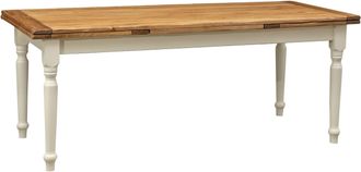 Biscottini International Biscottini - Mesa De Estilo Country E&igrave;xtensible De Madera Maciza De Tilo Armaz&oacute;n Blanco Envejecido Plan Con Efecto Natural 200 X90x80 Cm