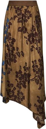 Uma Wang Falda midi asim&eacute;trica con estampado floral Glue - Skirts - Mujer - Multicolor - M