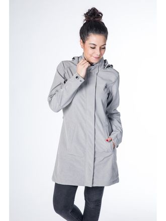 Deproc Softshellmantel DEPROC ACTIVE GLACE SILVER LONG WOMEN, Damen, Gr. 40 (M), anthra, 96% Polyester; 4% Elasthan, mit verstellbarem Klettverschluss, M&auml;nte