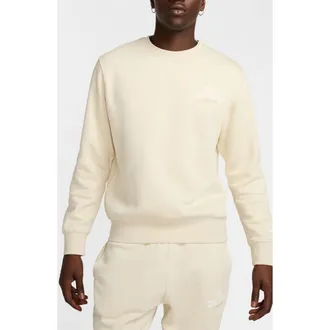 Nike Club Fleece Crewneck Sweatshirt in Light Khaki/Sail at Nordstrom Rack, Size X-Large