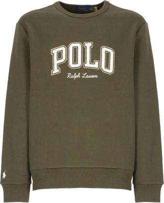 Ralph Lauren Olive Crewneck Embroidered Logo Sweatshirt