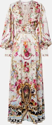 Camilla Floral silk satin maxi dress
