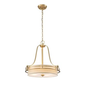 Netlighting Quoizel Gotham Cylindrical Pendant Ceiling Light Brushed Brass