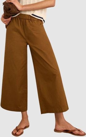 Baukjen Shelby Organic Cotton Wide Leg Trousers in Milk Chocolate at Nordstrom, Size 14