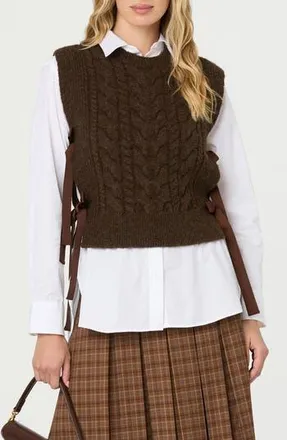 ASTR the Label Cortney Sweater Vest in Brown at Nordstrom Rack, Size X-Small