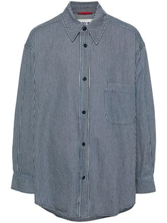 Autry striped cotton shirt - men - Cotton - L - Blue