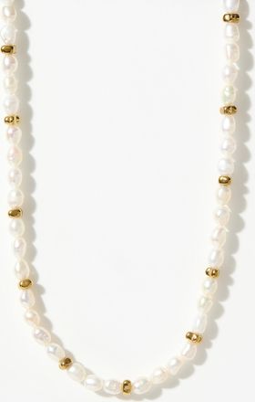 HUGO BOSS Pearls and signature plate necklace