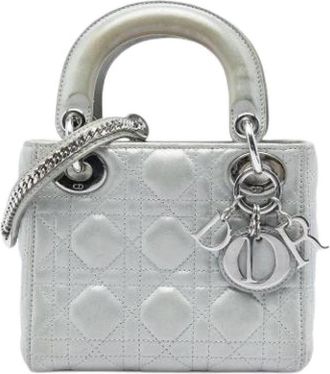 Dior Pre-owned Lady Dior Handbag - Dames - Vintage Handtas - Grijs - ONE Size - Leer - Vintage