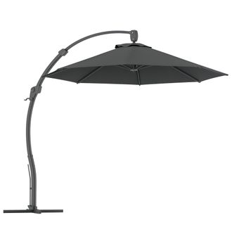 OUTSUNNY 3(m) Garden Cantilever Parasol with Crank Aluminium Frame - Grey | TJ Hughes