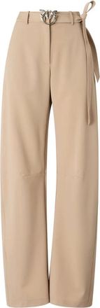Pinko Pinko, Broeken, Dames, Beige, S, Wijde broek