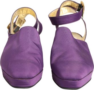 Dolce & Gabbana Purple Suede Sandals Womens Shoes