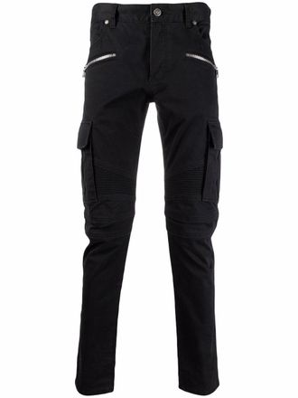 Balmain B-embossed cargo jeans - men - Cotton - 30 - Black