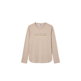 Freddy T-shirt Manica Lunga Donna con Logo Decorato da Borchie
