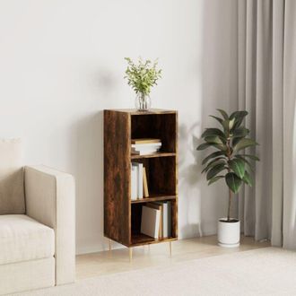 vidaXL Vidaxl - Aparador De Madera De Ingenier&iacute;a Roble Ahumado 34,5x32,5x90 Cm