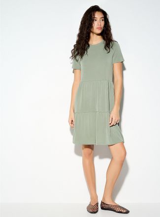 Vero Moda Womens Peachskin tiered T-shirt dress