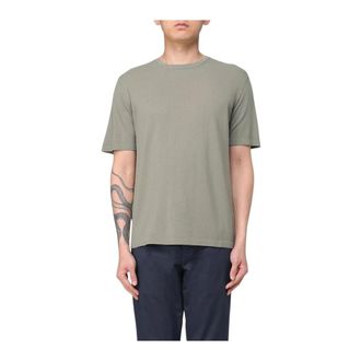 Roberto Collina T-Shirts, male, Green, Size: XL Merino Wool Crew Neck TShirt