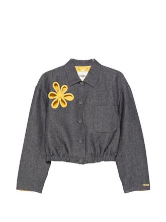 Fendi Blue Embellished Jacket
