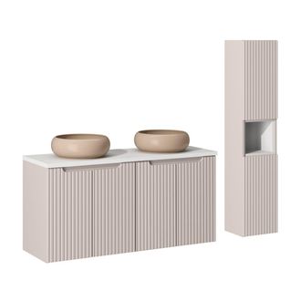 Petits Meubles Conjunto de muebles con doble lavabo paneles de melamina y mdf