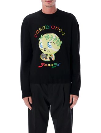 Casablanca Karakter Intarsia Crew Sweater