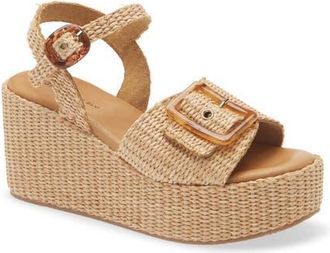 Chocolat Blu Jace Platform Wedge in Natural Raffia at Nordstrom, Size 9-9.5Us