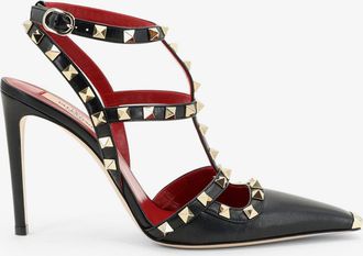 Valentino Garavani Decollet&egrave; Rockstud in pelle con iconiche borchie - VALENTINO GARAVANI - gender_Woman