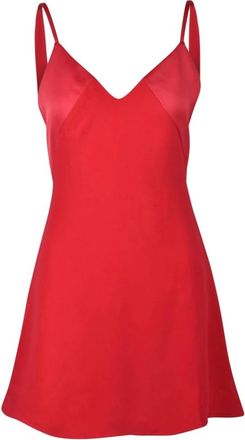 Costume National Rode V-hals Strappy Zomerjurk - Dames - Korte kleedjes - Rood - 2XL - Kleedjes