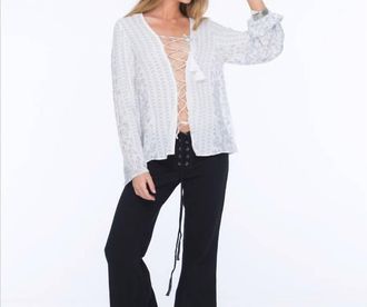 Indah Pisces Long Sleeve Top In Grey/mala