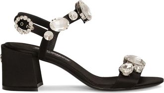 Dolce & Gabbana High Heel Sandals, female, Black, Size: 7 1/2 US Crystal Black Sandal